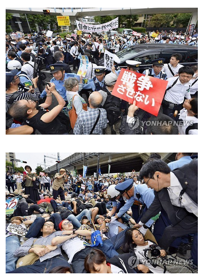 의원들 몸싸움 끝에 日안보법안 소위 통과 (헬게이트 시작) | 인스티즈