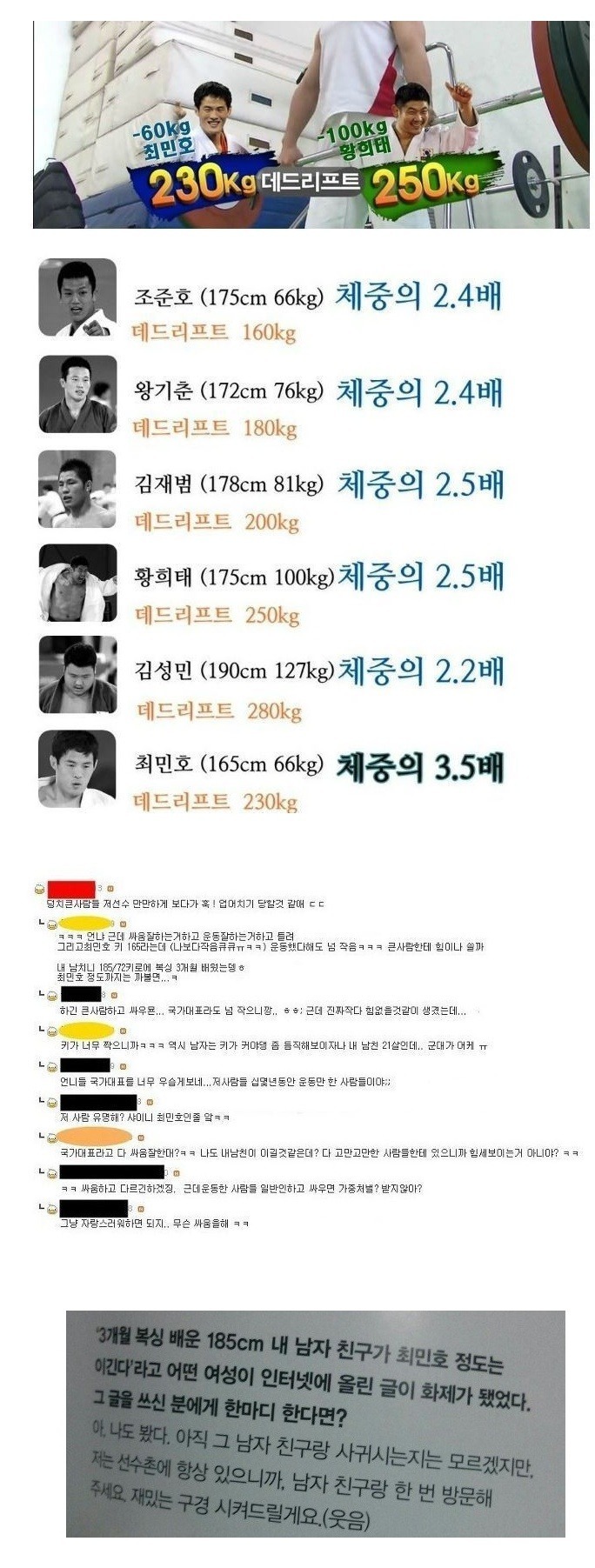 강호동을 안고 데드리프트 했던 남자 | 인스티즈