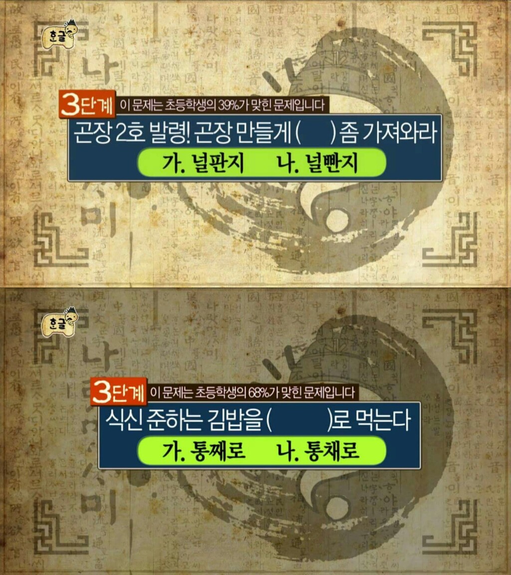 한글날에 풀어보는 맞춤법 모의고사 (20141011 무한도전 한글특집) | 인스티즈