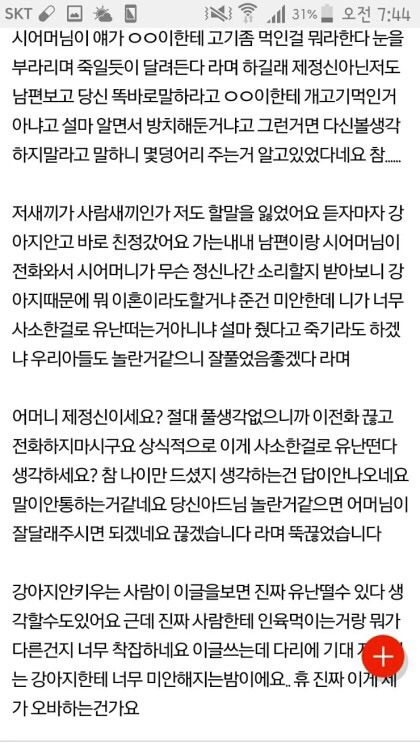 우리 강아지한테 개고기 먹인 시부모님 | 인스티즈