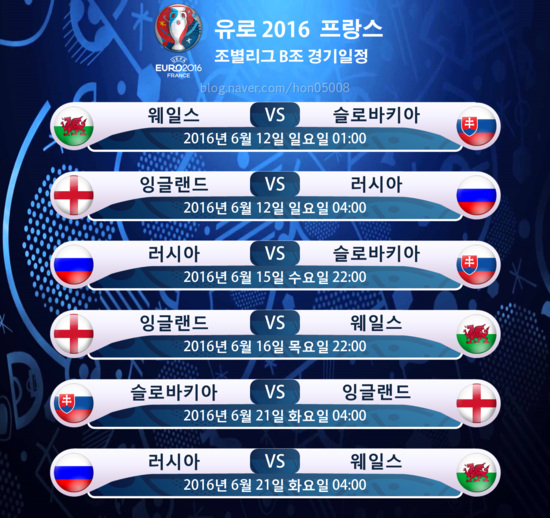유로2016 조별리그 일정 | 인스티즈