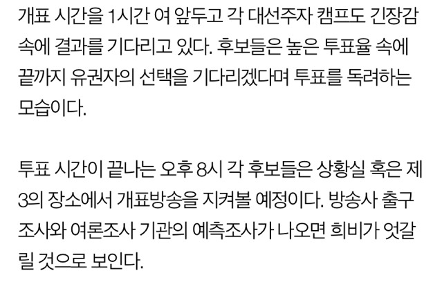 쥐 죽은 듯 조용한 대선주자 캠프, 긴장감은 최고조 | 인스티즈