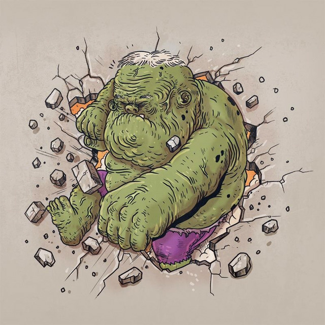 늙어버린 슈퍼히어로들 (일러스트레이션) | 인스티즈