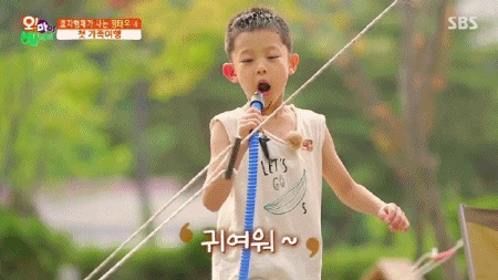 [오마이베이비] 하준이가 뜨거운 고기 먹는 법.gif | 인스티즈