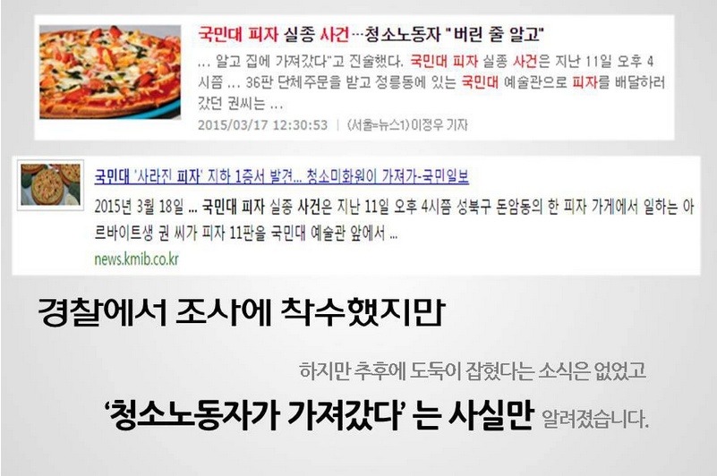 예전에 화제됐던 국민대 피자사건 결말 | 인스티즈