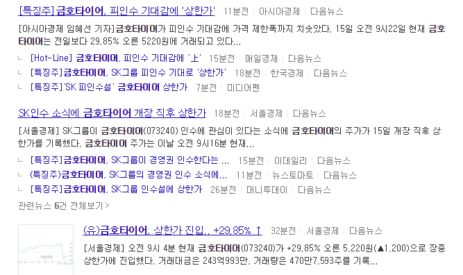 SK그룹이 금호타이어를 인수한다는 소식이 전해지자.... | 인스티즈